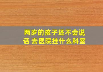 两岁的孩子还不会说话 去医院挂什么科室